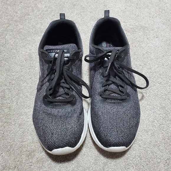 SKECHERS Summits Fun Flare Lace Up Sneakers Lite-Weight Grey Black Women's 9.5 - Picture 2 of 11